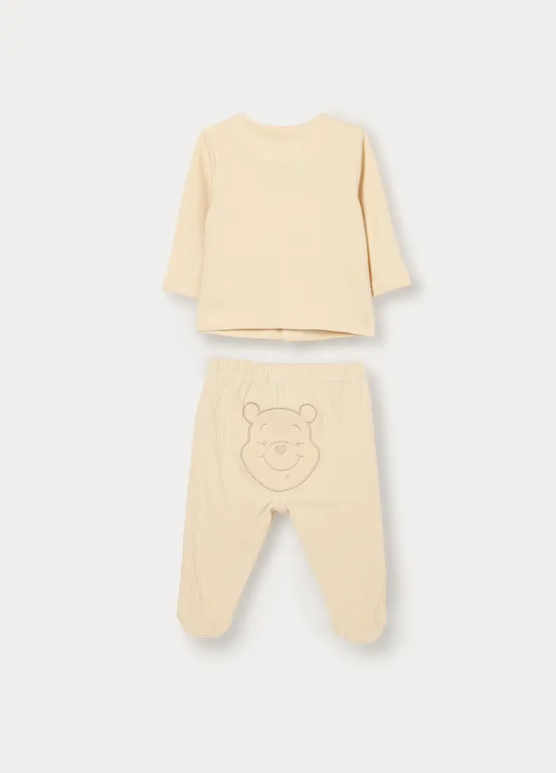 Jogging Set Disney In French Terry Di Cotone Stretch Neonato, Beige chiaro miniatura 2