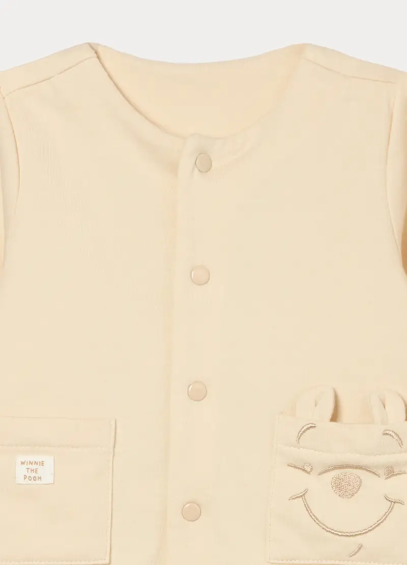 Jogging Set Disney In French Terry Di Cotone Stretch Neonato, Beige chiaro miniatura 3