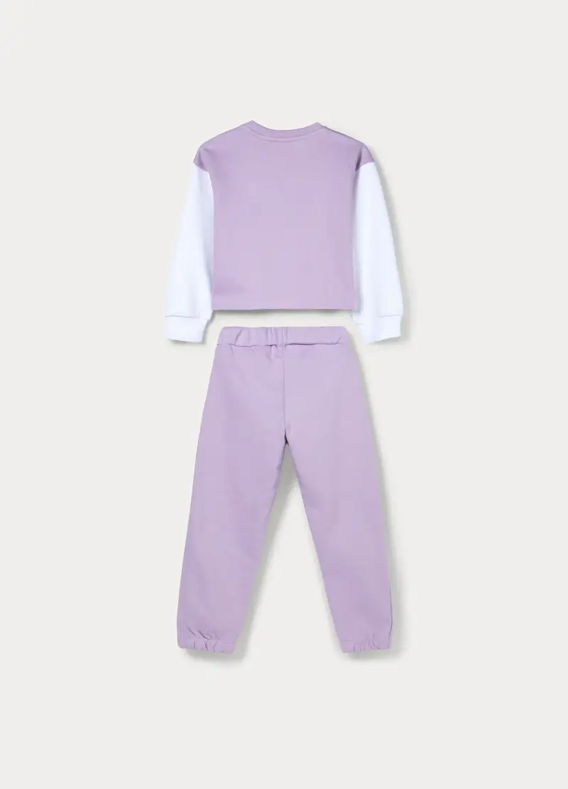 Jogging Set Disney In French Terry Di Misto Cotone Bambina, Viola lilla miniatura 2