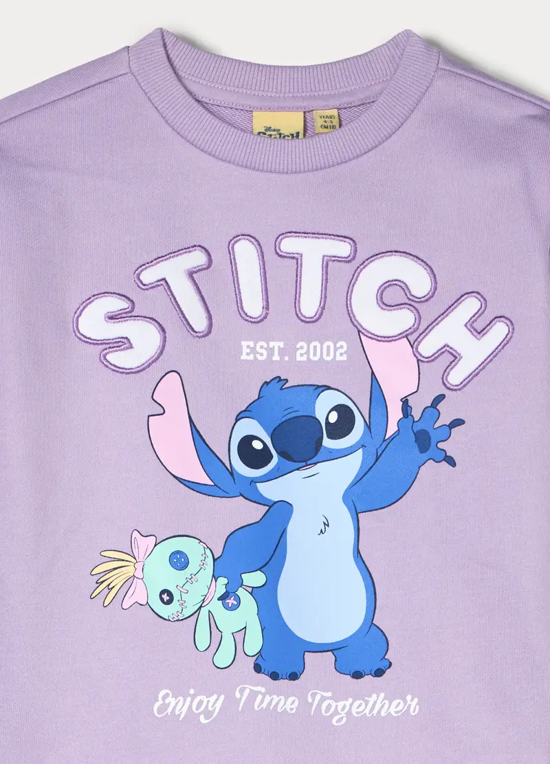 Jogging Set Disney In French Terry Di Misto Cotone Bambina, Viola lilla miniatura 3