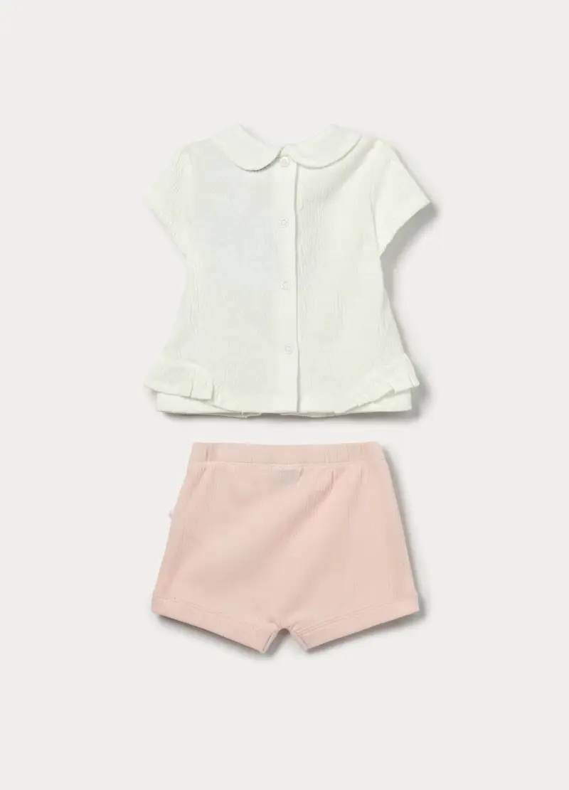 Jogging Set Disney In Jersey Stretch Neonata, Bianco/Rosa miniatura 2