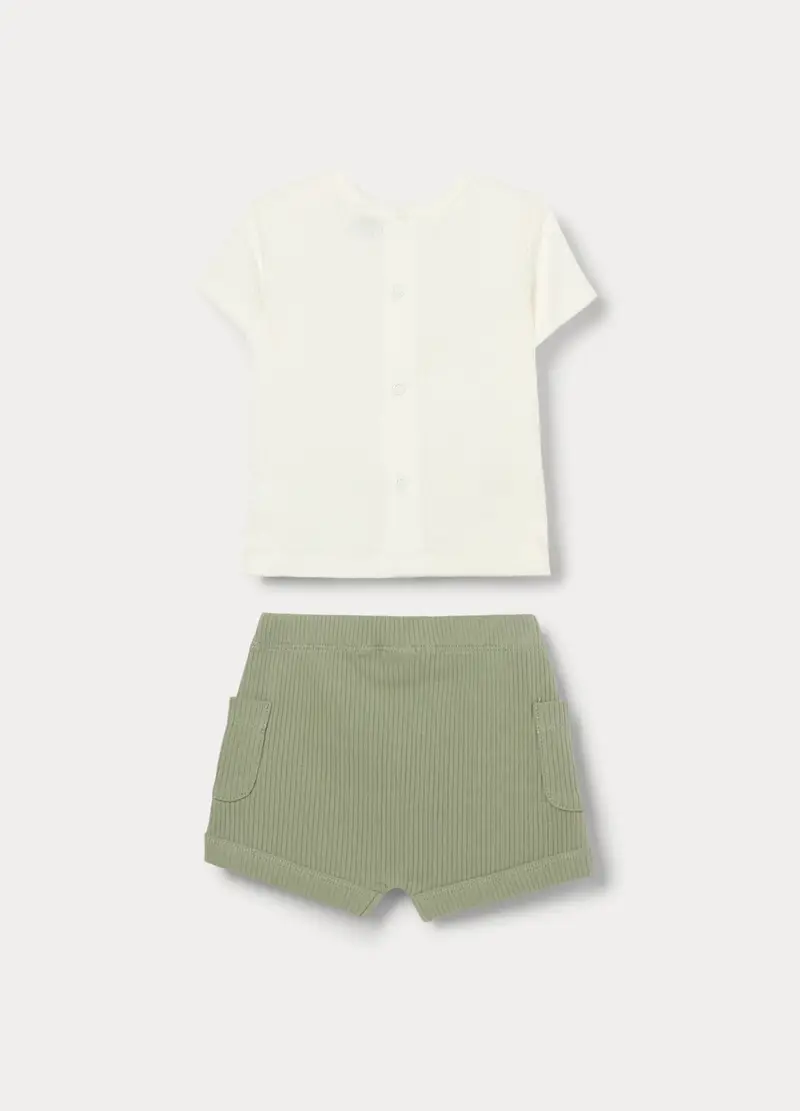 Jogging Set Disney In Jersey Stretch Neonato, Verde chiaro miniatura 2