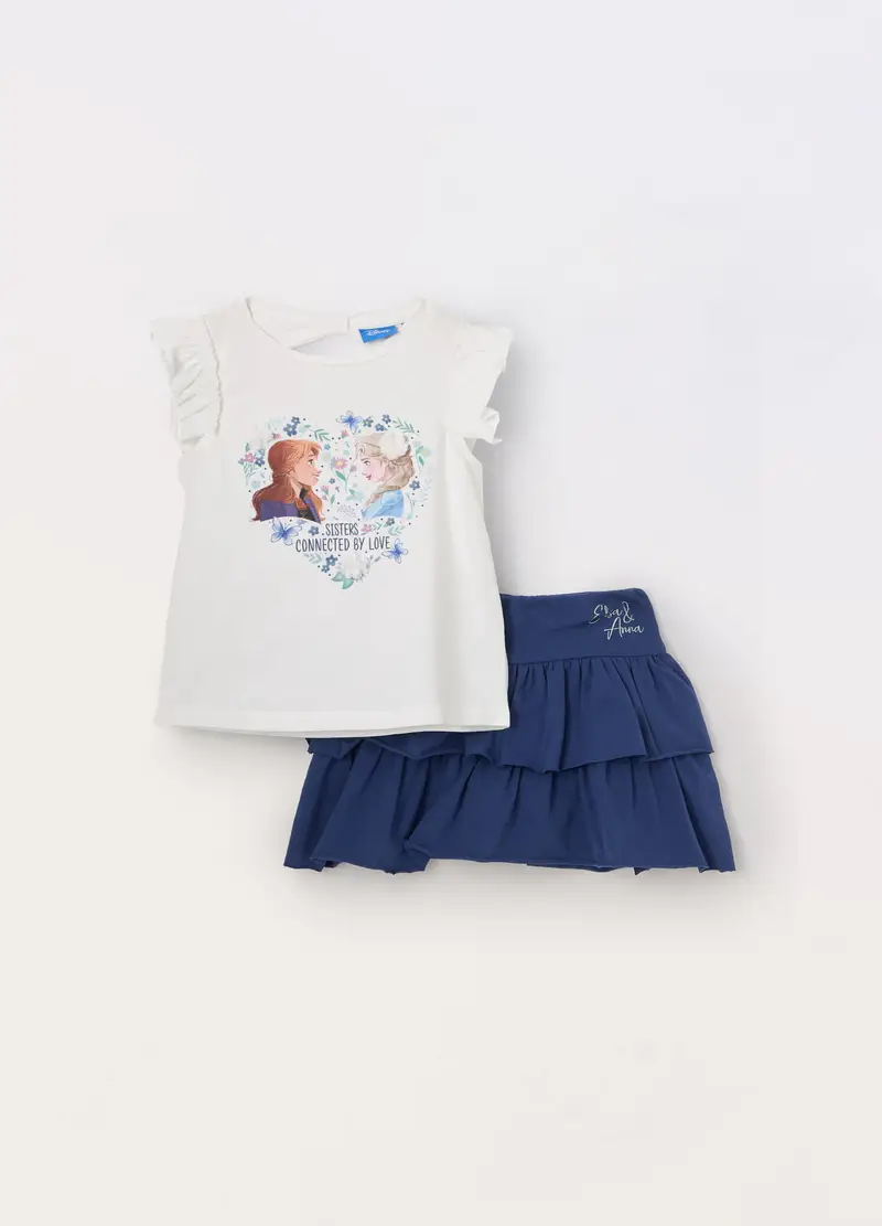 Blukids, Jogging Set Frozen In Cotone Stretch Bambina, Bianco/Blu, Taglia: 6-7