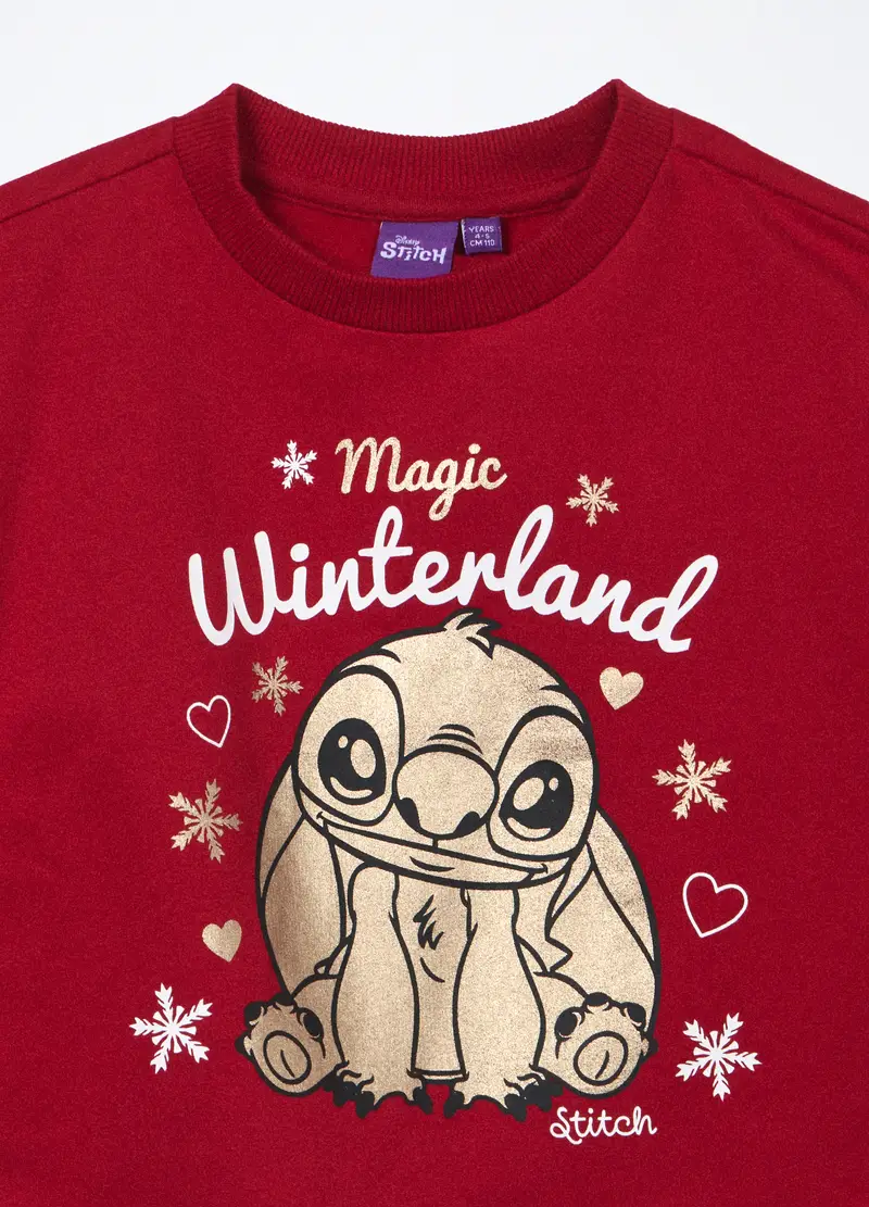 Jogging Set In Cotone Fleece Stretch Bambina, Rosso aragosta miniatura 3