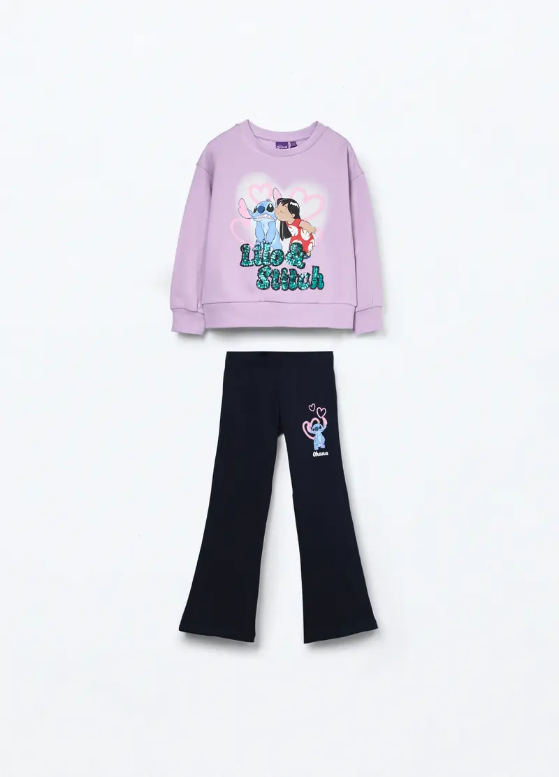Blukids, Jogging Set In French Terry Di Cotone Stretch Bambina, Viola lilla, Taglia: 3-4