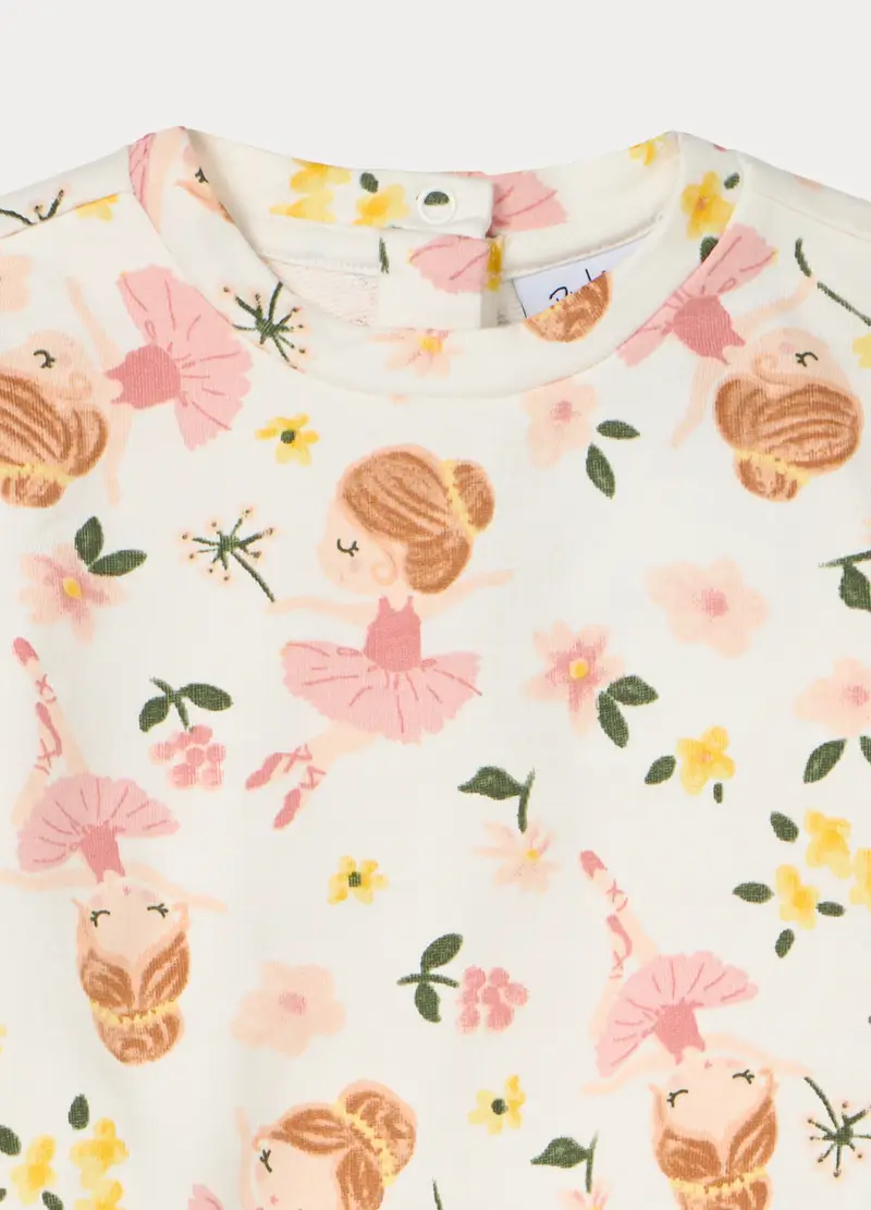 Jogging Set In French Terry Di Cotone Stretch Bimba, Bambina, Bianco miniatura 3