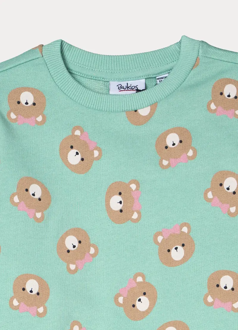 Jogging Set In French Terry Di Cotone Stretch Bimba, Bambina, Blu scuro miniatura 3