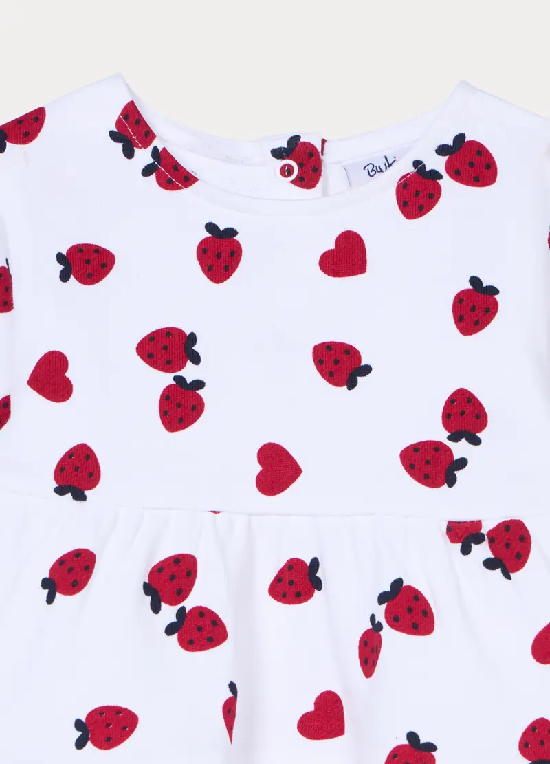 Jogging Set In French Terry Di Puro Cotone Bimba, Bambina, Bianco/Rosso miniatura 3