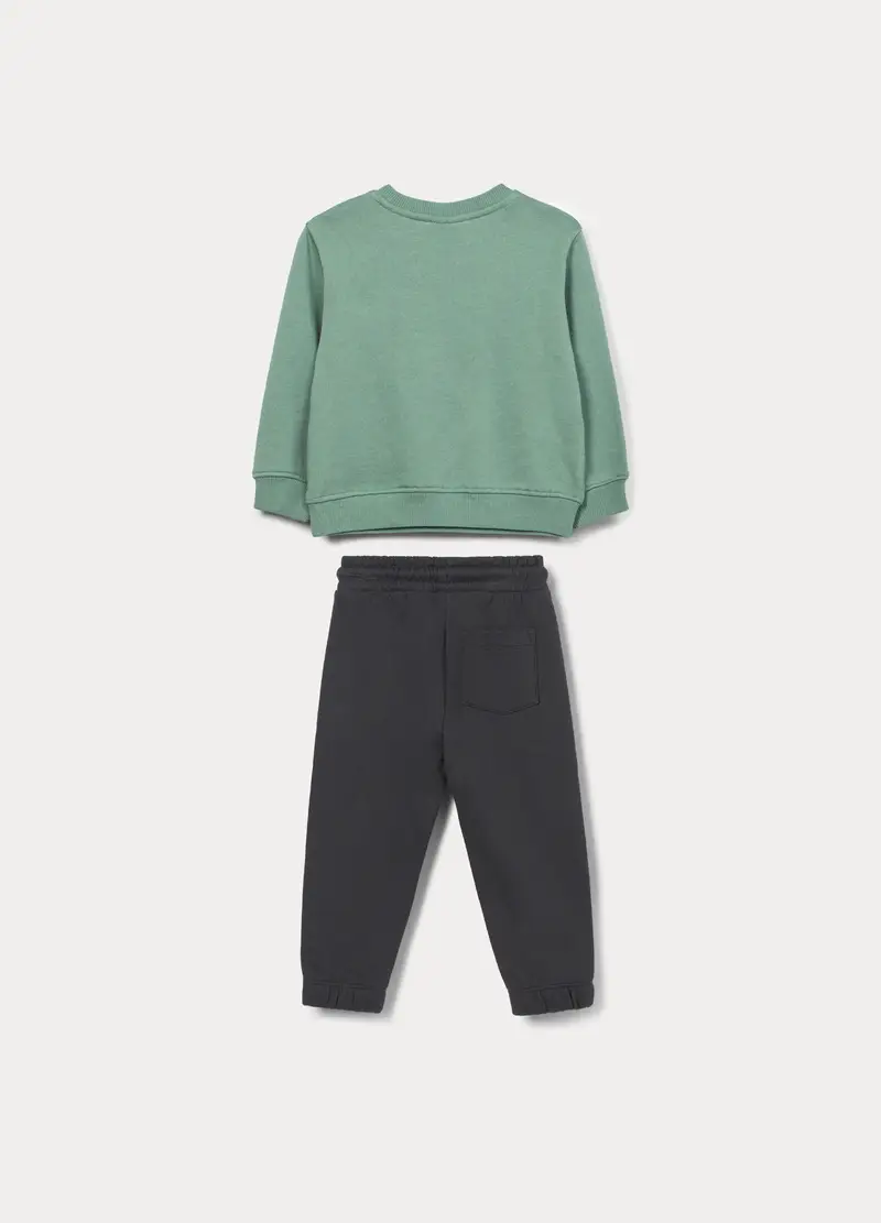 Jogging Set In French Terry Di Puro Cotone Bimbo, Bambino, Verde menta miniatura 2