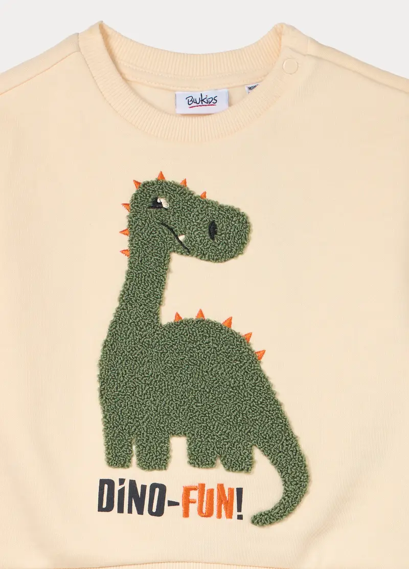 Jogging Set In French Terry Di Puro Cotone Bimbo, Bambino, Verde oliva miniatura 3