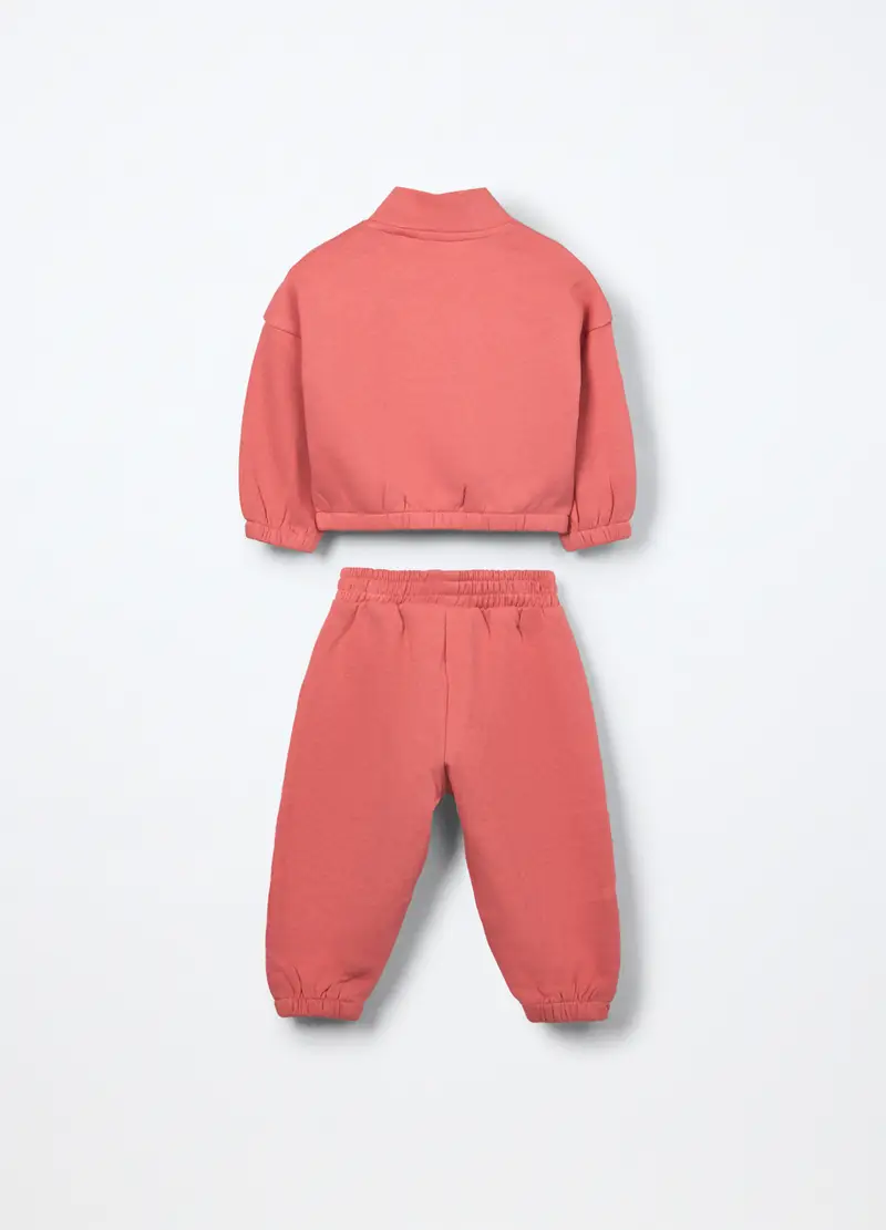 Jogging Set In French Terry Di Puro Cotone Neonata, Bambina, Arancione pesca miniatura 2