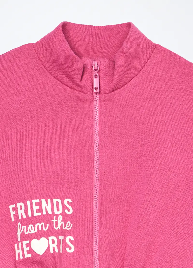 Blukids, Jogging Set In French Terry Di Puro Cotone Neonata, Bambina, Rosa fuxia, Taglia: 9-12 miniatura 2