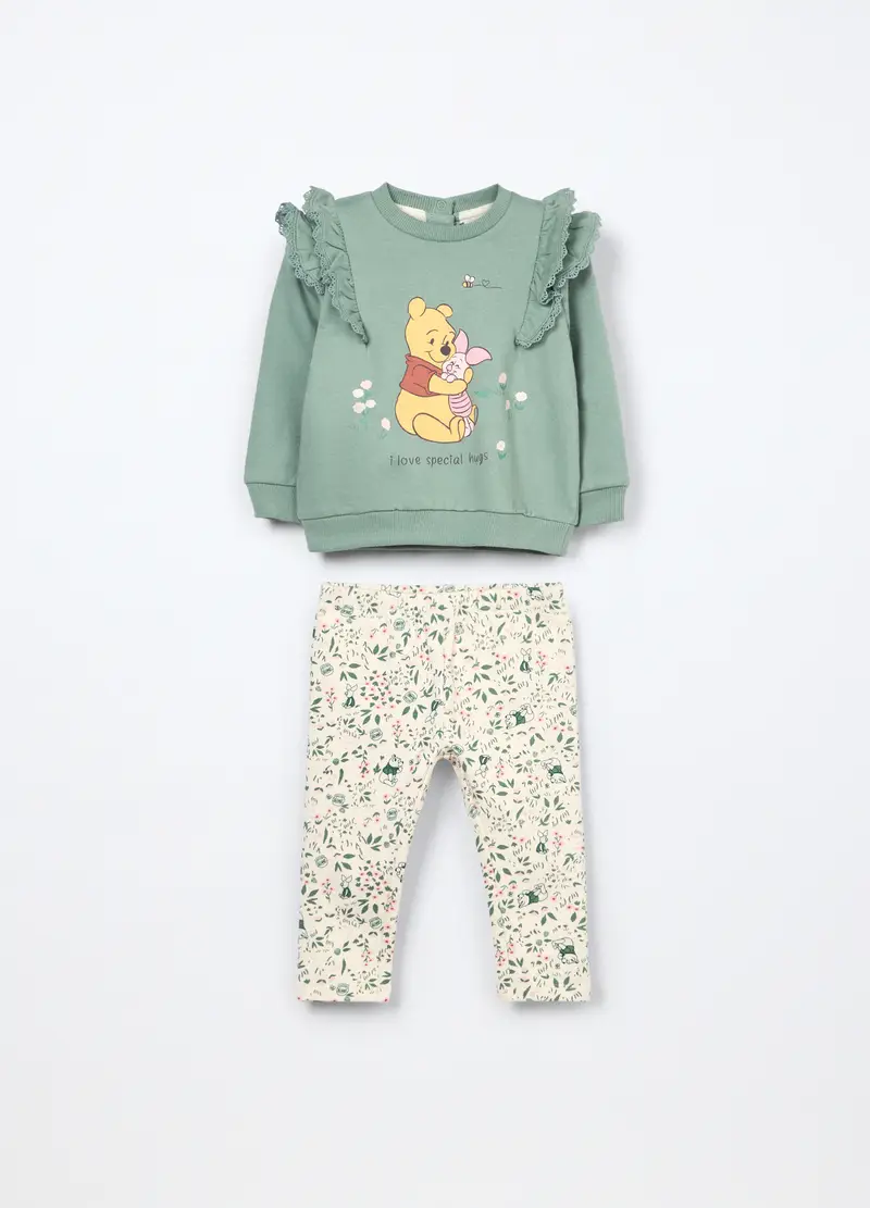 Jogging Set In French Terry Di Puro Cotone Neonata, Verde chiaro