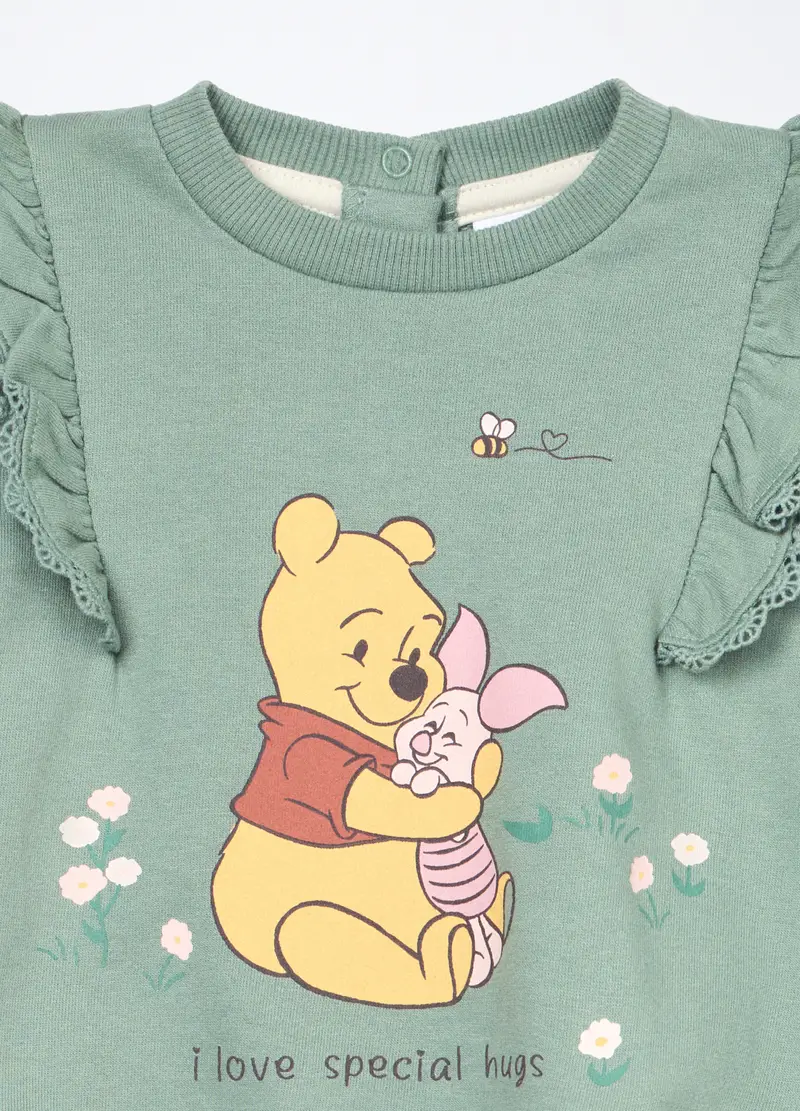 Jogging Set In French Terry Di Puro Cotone Neonata, Verde chiaro miniatura 3