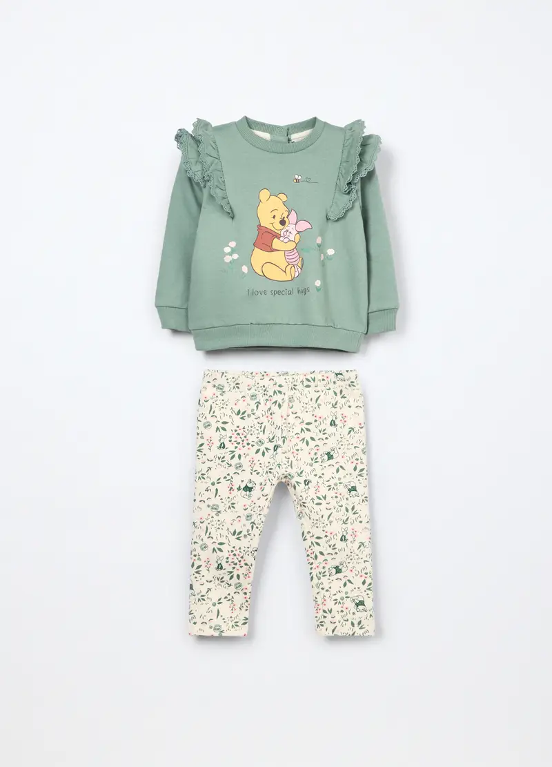 Jogging Set In French Terry Di Puro Cotone Neonata, Verde chiaro