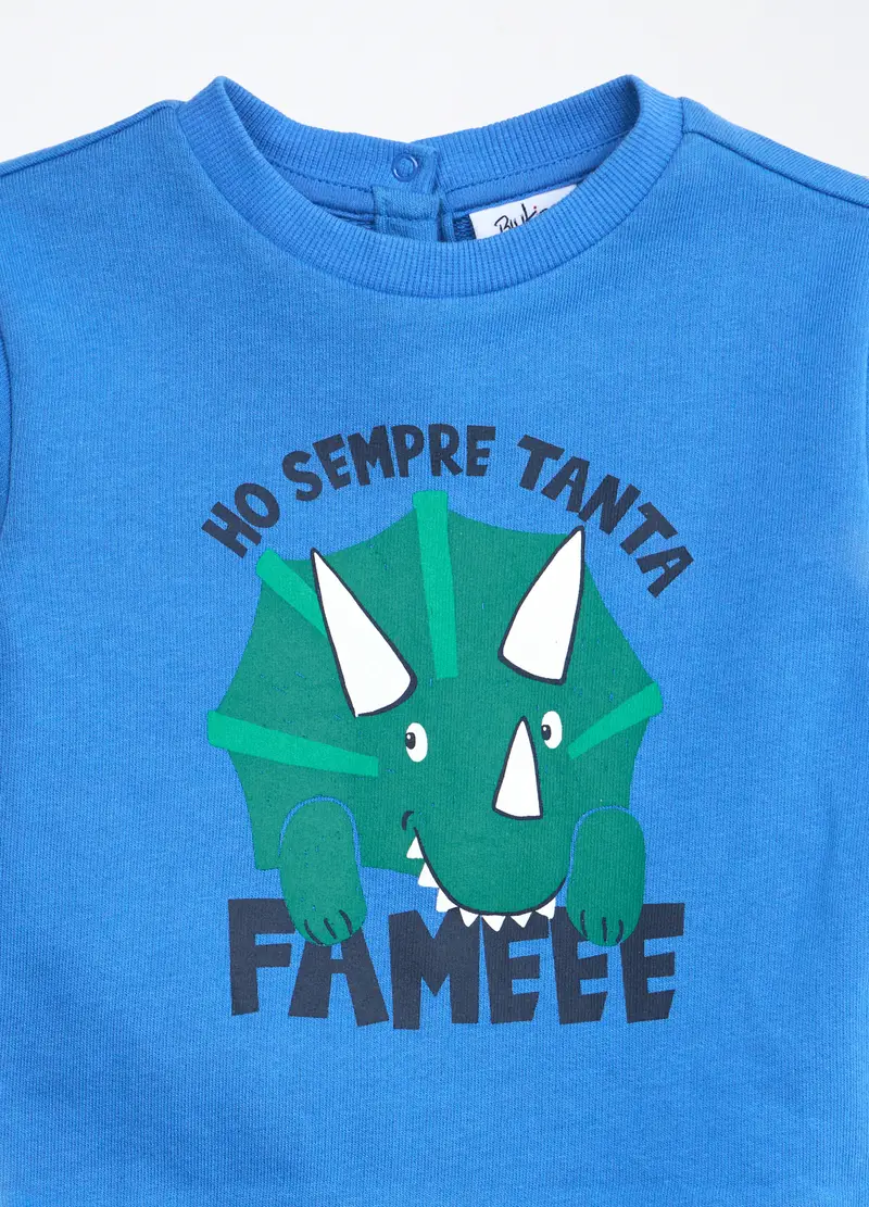 Blukids, Jogging Set In French Terry Di Puro Cotone Neonato, Bambino, Azzurro cielo, Taglia: 9-12 miniatura 2