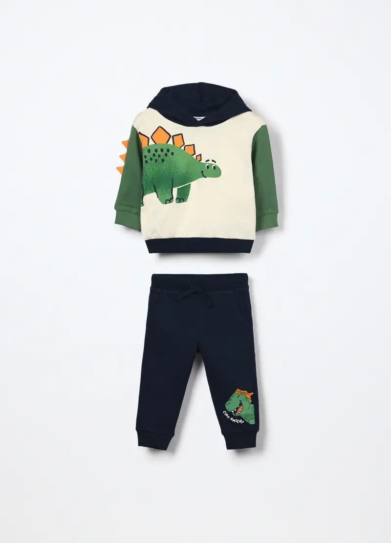 Jogging Set In French Terry Di Puro Cotone Neonato, Bambino, Bianco
