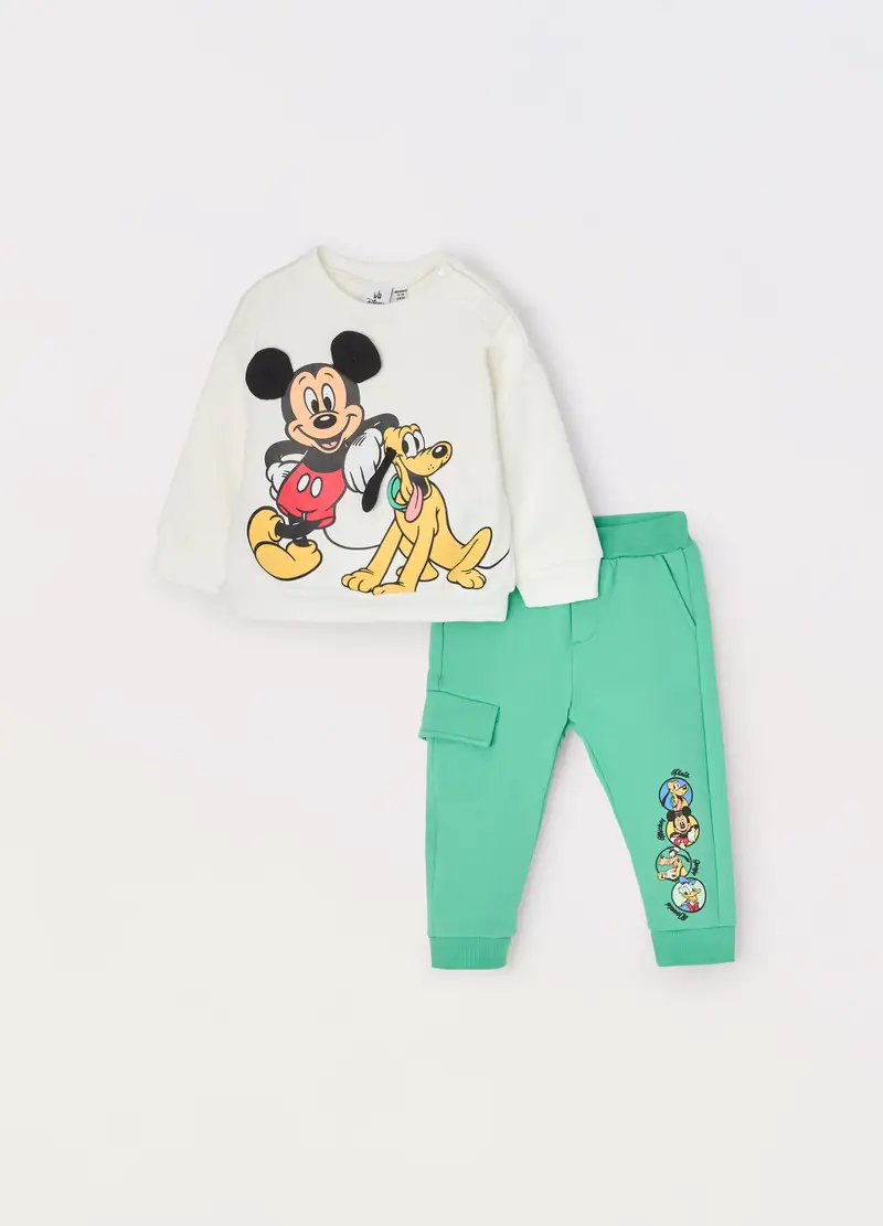 Jogging Set In French Terry Di Puro Cotone Neonato, Bambino, Bianco