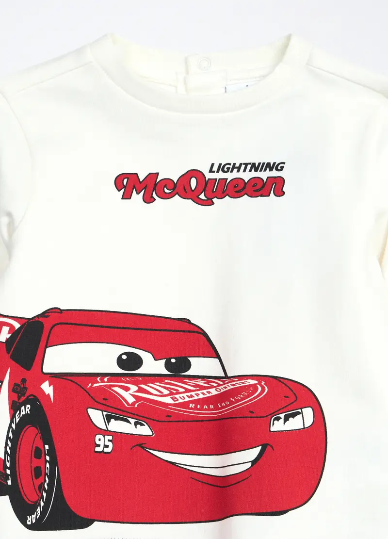 Jogging Set In French Terry Di Puro Cotone Neonato, Bambino, Bianco gesso miniatura 3