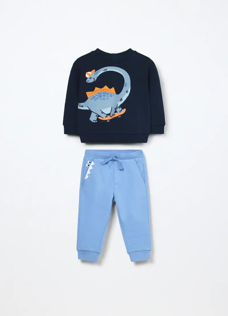 Blukids, Jogging Set In French Terry Di Puro Cotone Neonato, Bambino, Blu scuro, Taglia: 24-30
