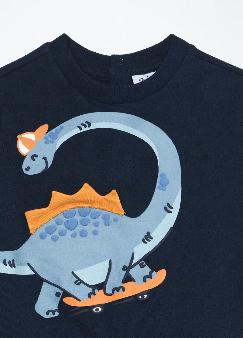 Blukids, Jogging Set In French Terry Di Puro Cotone Neonato, Bambino, Blu scuro, Taglia: 24-30 miniatura 2