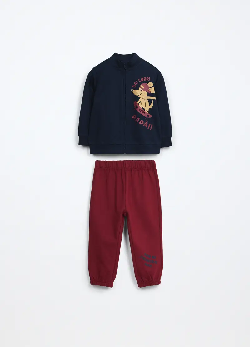 Blukids, Jogging Set In French Terry Di Puro Cotone Neonato, Bambino, Blu scuro, Taglia: 9-12