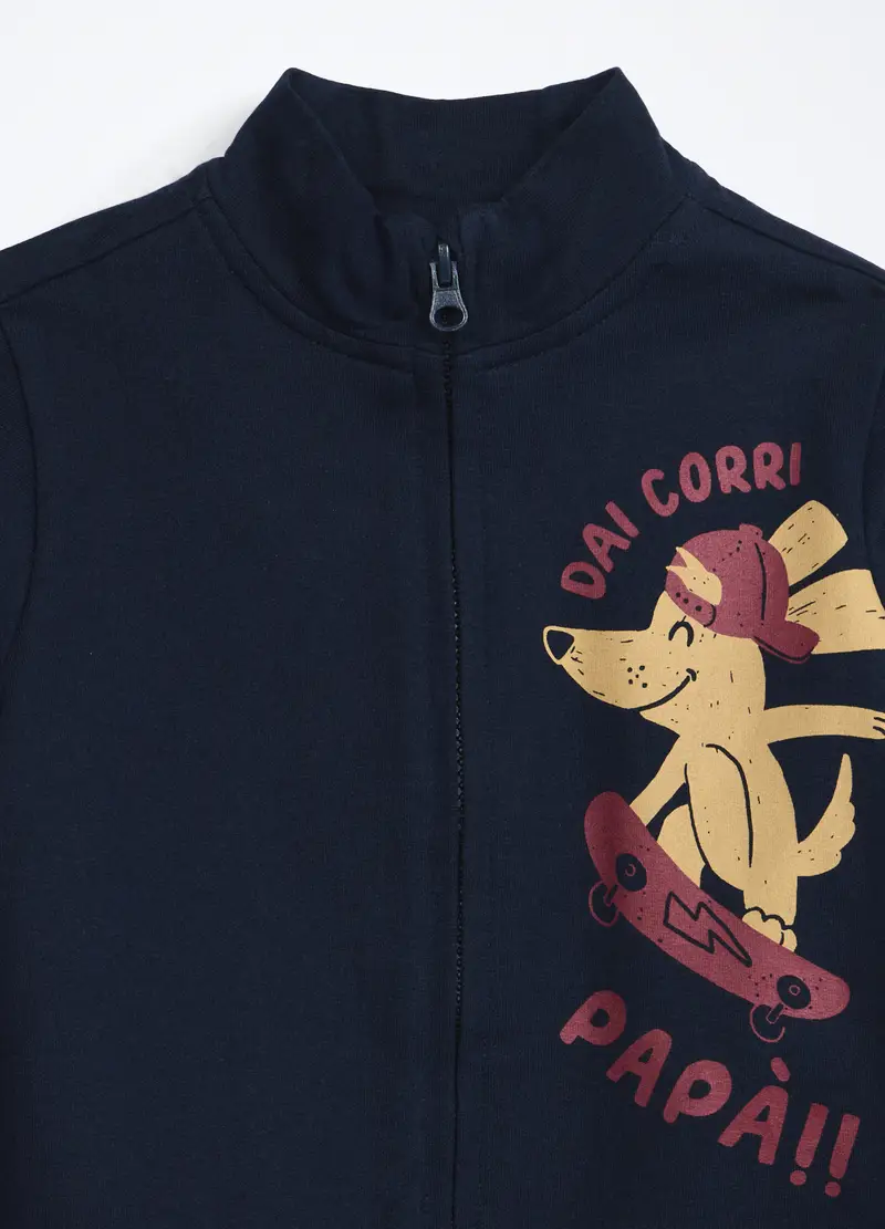 Blukids, Jogging Set In French Terry Di Puro Cotone Neonato, Bambino, Blu scuro, Taglia: 9-12 miniatura 2