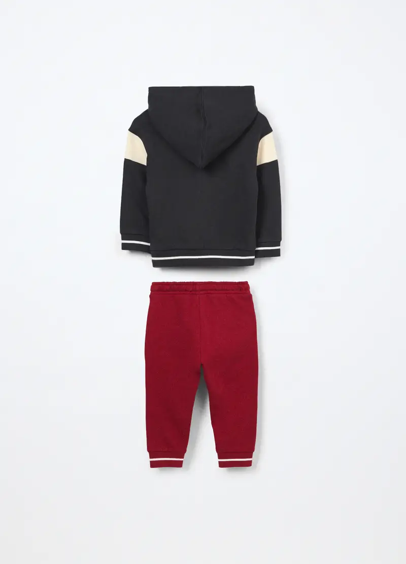 Jogging Set In French Terry Di Puro Cotone Neonato, Bambino, Grigio scuro miniatura 2