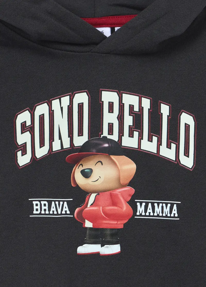 Jogging Set In French Terry Di Puro Cotone Neonato, Bambino, Grigio scuro miniatura 3