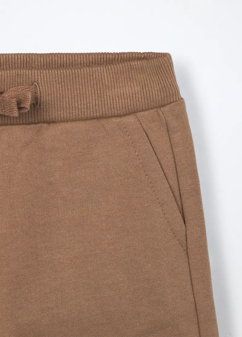 Jogging Set In French Terry Di Puro Cotone Neonato, Bambino, Marrone chiaro miniatura 3