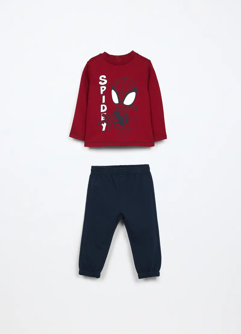 Jogging Set In French Terry Di Puro Cotone Neonato, Bambino, Rosso scuro