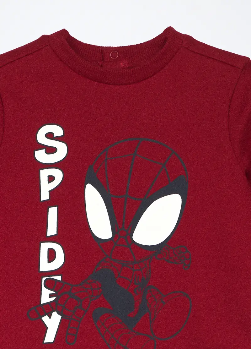 Jogging Set In French Terry Di Puro Cotone Neonato, Bambino, Rosso scuro miniatura 3