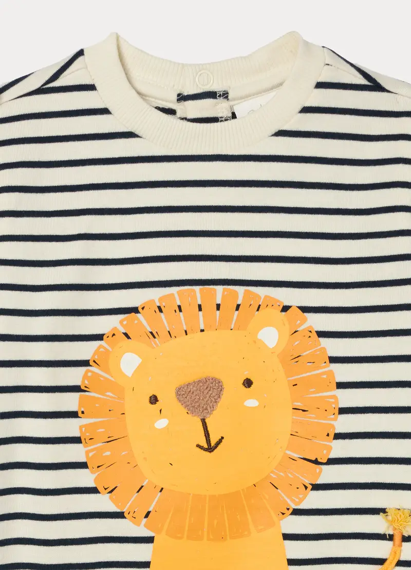 Jogging Set In French Terry Di Puro Cotone Neonato, Blu navy miniatura 3