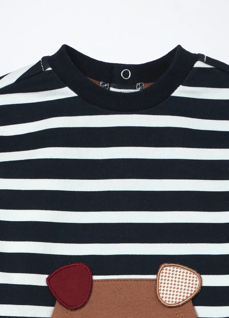 , Jogging Set In French Terry Di Puro Cotone Neonato, Blu scuro miniatura 3