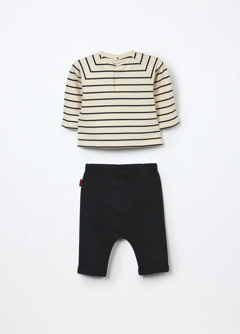 Jogging Set In French Terry Di Puro Cotone Neonato, Grigio scuro miniatura 2