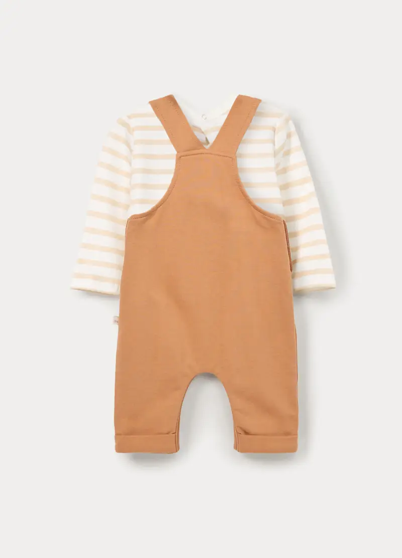 Jogging Set In French Terry Di Puro Cotone Neonato, Marrone chiaro miniatura 2