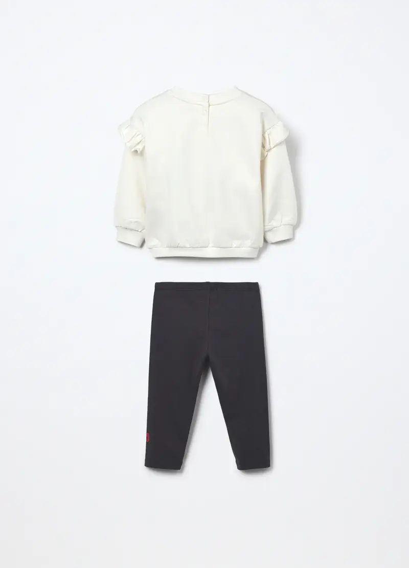 , Jogging Set In French Terry Hello Kitty Di Cotone Stretch Neonata, Bambina, Bianco miniatura 2