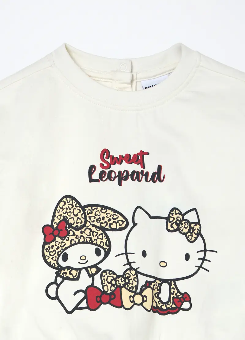 , Jogging Set In French Terry Hello Kitty Di Cotone Stretch Neonata, Bambina, Bianco miniatura 3