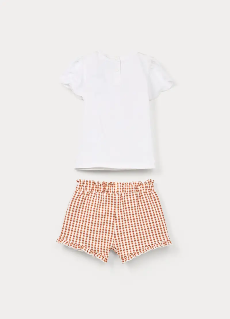 Jogging Set In Jersey Di Cotone Stretch Bimba, Bambina, Bianco miniatura 2