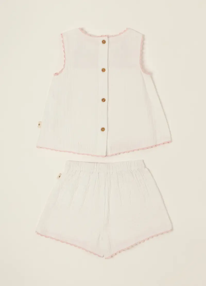 Jogging Set In Jersey Di Cotone Stretch Iana, Neonata, Bianco miniatura 2