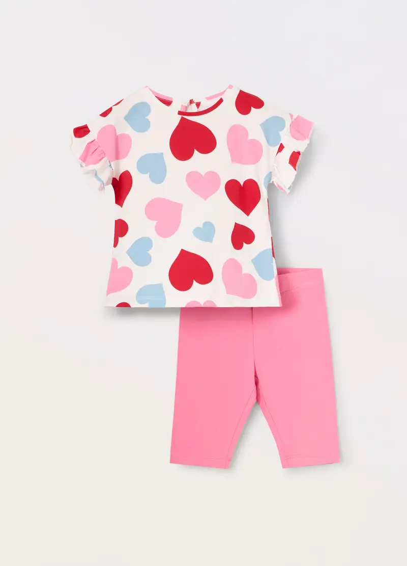 Blukids, Jogging Set In Jersey Di Cotone Stretch Neonata, Bambina, Bianco, Taglia: 9-12