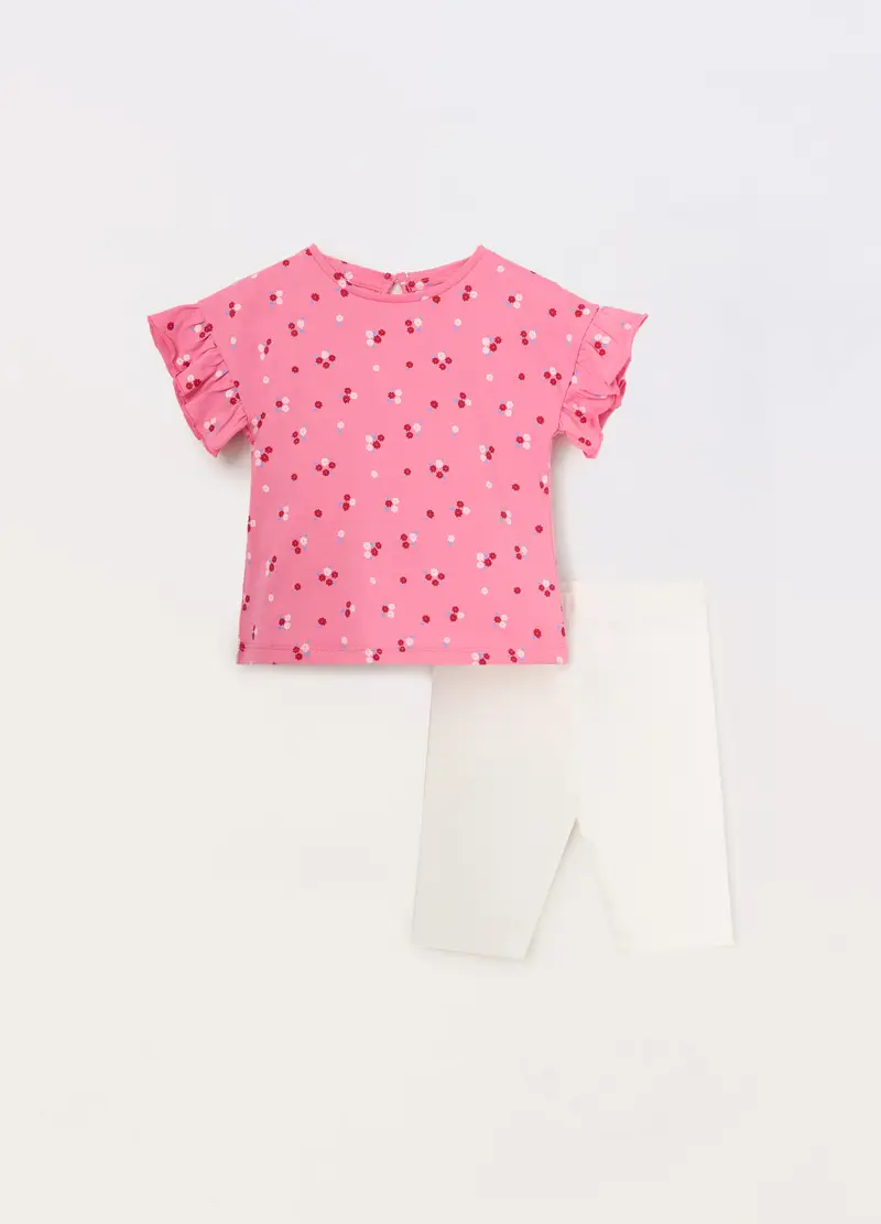 Blukids, Jogging Set In Jersey Di Cotone Stretch Neonata, Bambina, Rosa fuxia, Taglia: 9-12