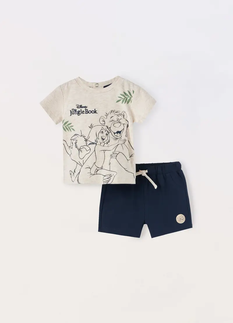 Blukids, Jogging Set In Jersey Di Cotone Stretch Neonato, Beige chiaro, Taglia: 1-3