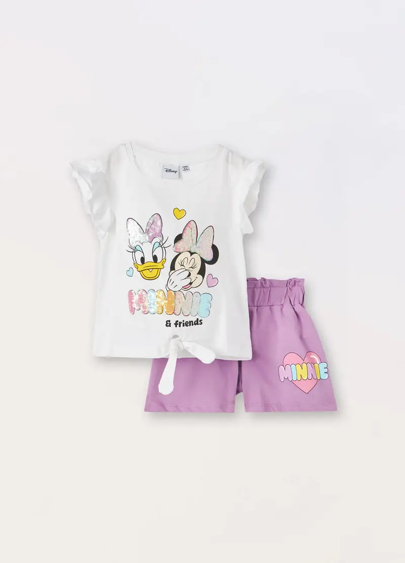 Blukids, Jogging Set In Jersey Di Puro Cotone Bambina, Bianco/Viola, Taglia: 3-4