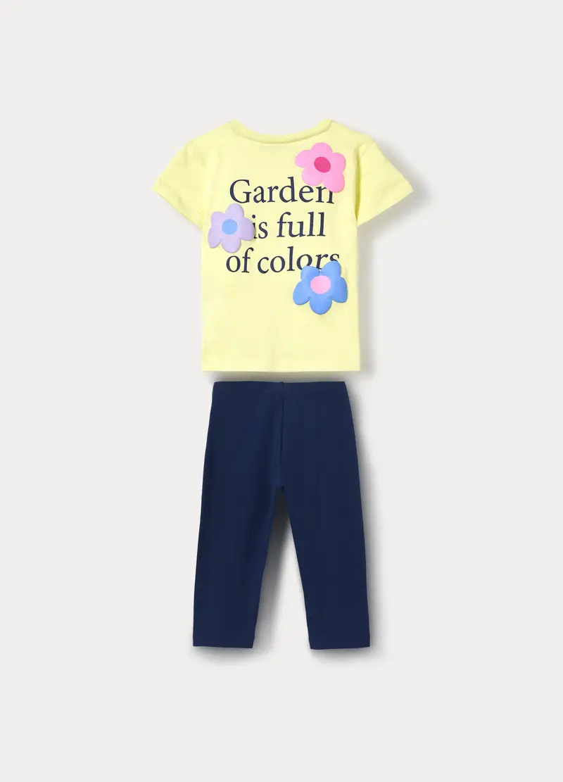 Jogging Set In Jersey Di Puro Cotone Bambina, Blu Bluette miniatura 2