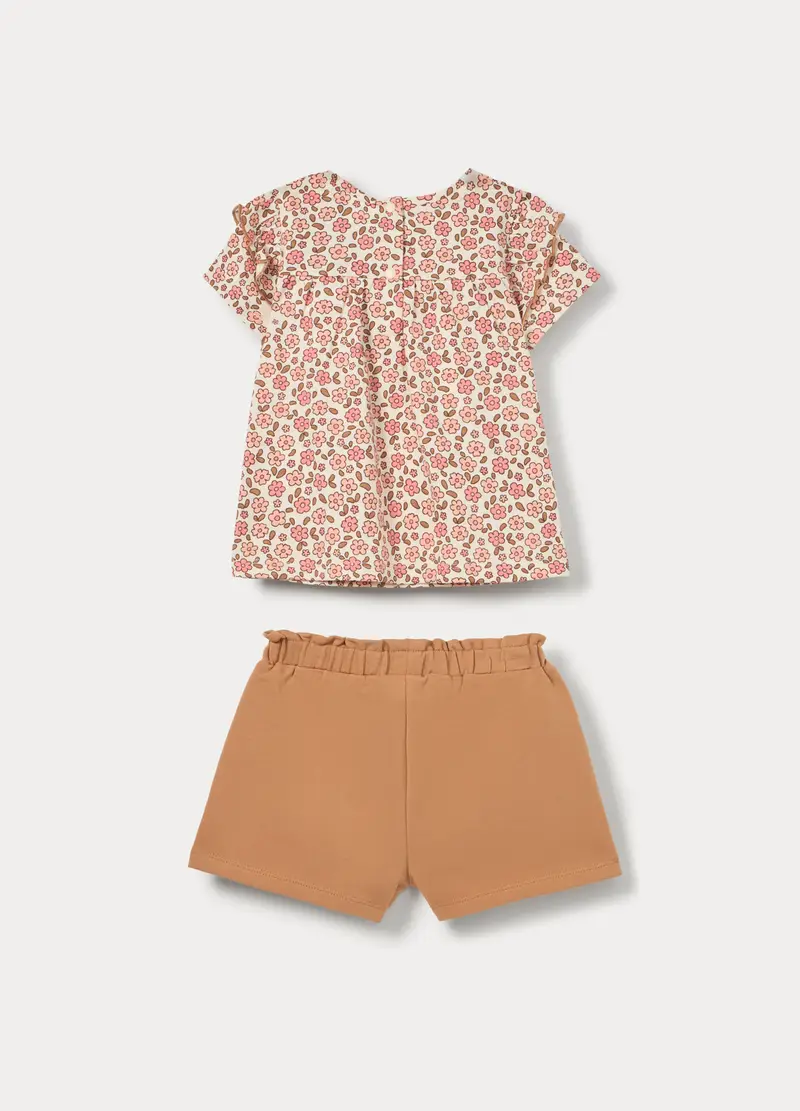 Jogging Set In Jersey Di Puro Cotone Bimba, Bambina, Bianco miniatura 2