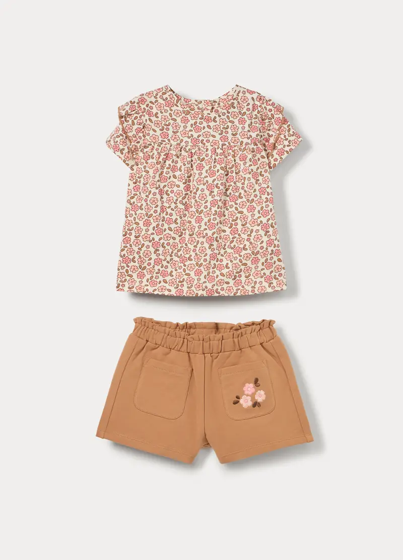 Jogging Set In Jersey Di Puro Cotone Bimba, Bambina, Bianco