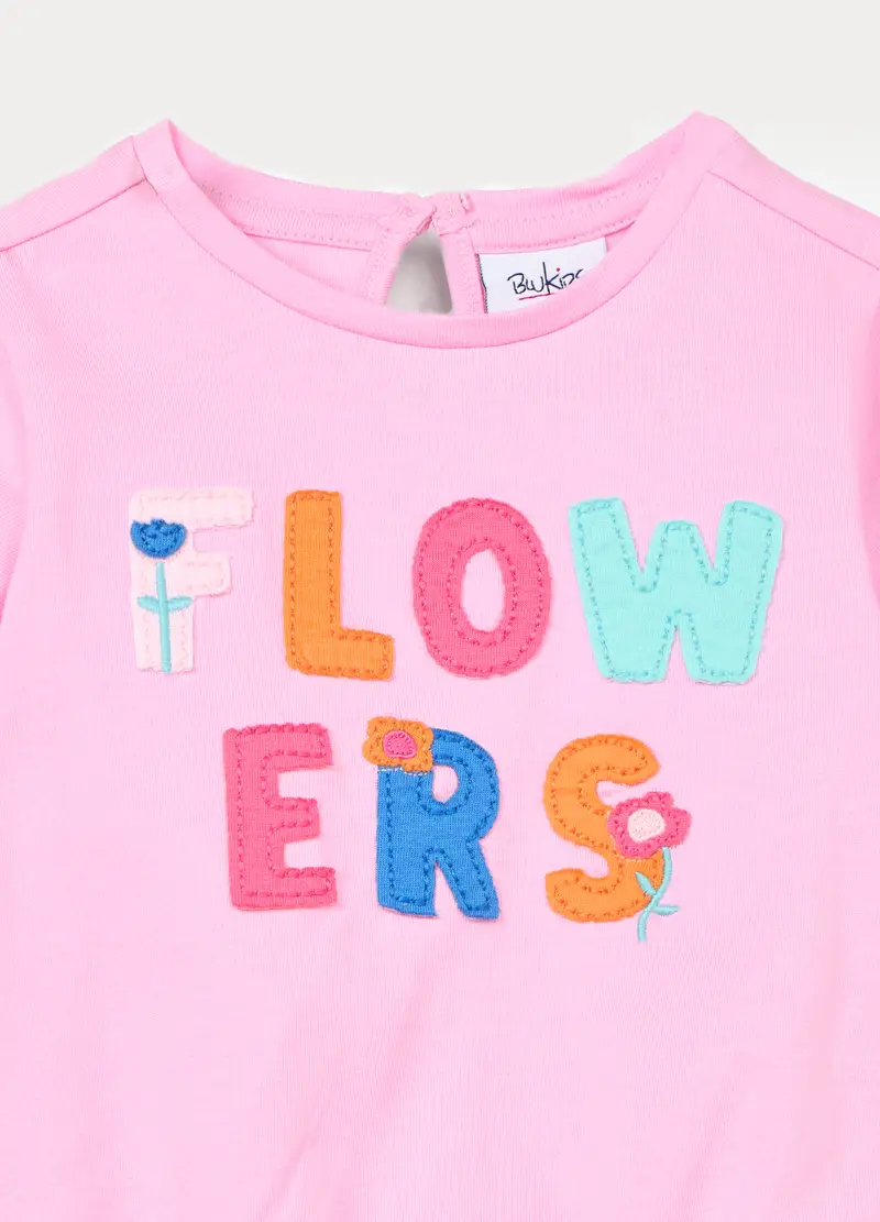 Jogging Set In Jersey Di Puro Cotone Bimba, Bambina, Blu/Rosa miniatura 3