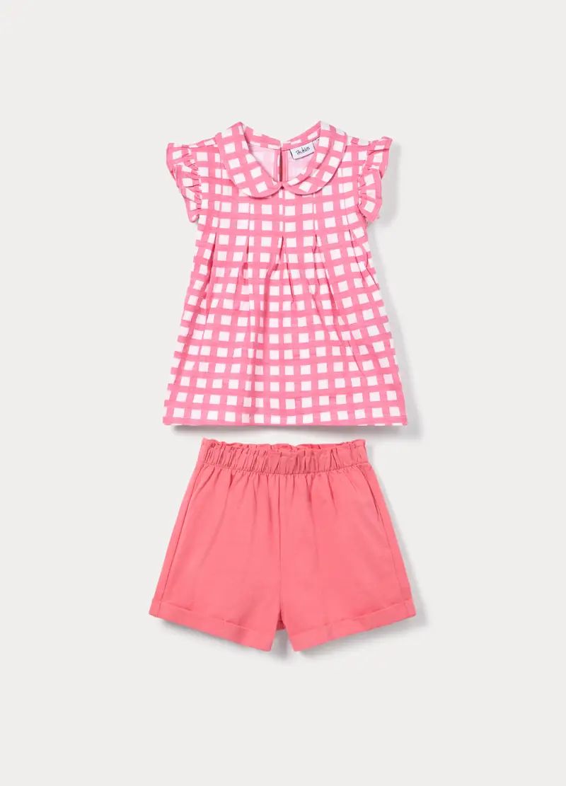 Jogging Set In Jersey Di Puro Cotone Bimba, Bambina, Rosa pastello