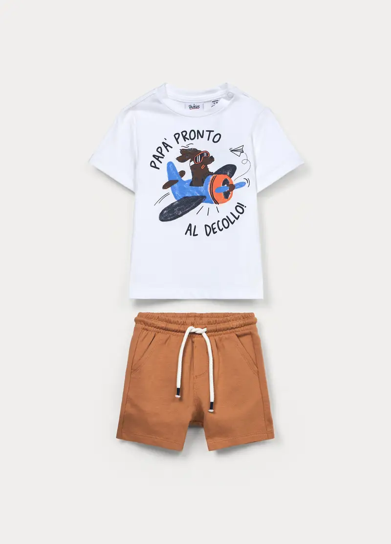 Jogging Set In Jersey Di Puro Cotone Bimbo, Bambino, Bianco